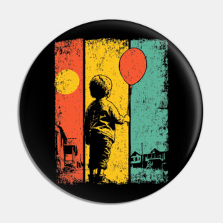 Vintage Balloon Child Urban Pop Art Pin