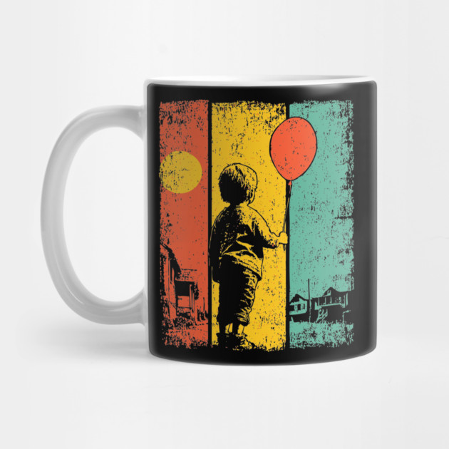 Vintage Balloon Child Urban Pop Art by TuncGK