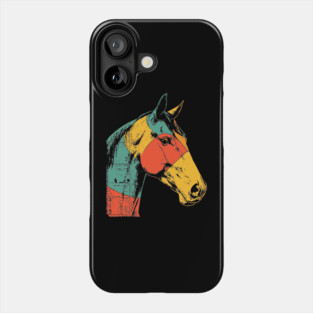Futuristic Cyber Horse with Retro Colors Phone Case