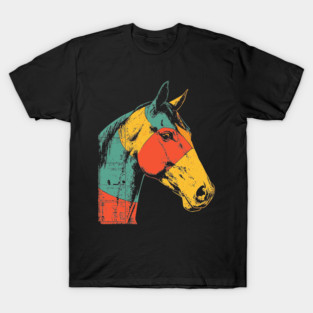 Futuristic Cyber Horse with Retro Colors T-Shirt