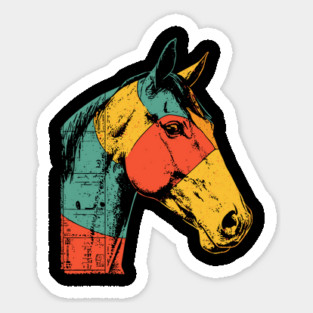 Futuristic Cyber Horse with Retro Colors Magnet