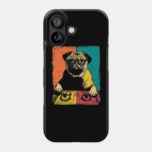 DJ Cyber Pug in Retro Pop Style Phone Case