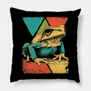 Abstract Geometric Frog in Pop Art Style Pillow