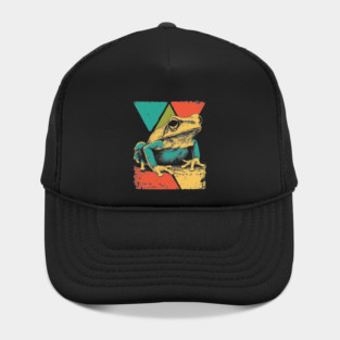 Abstract Geometric Frog in Pop Art Style Hat