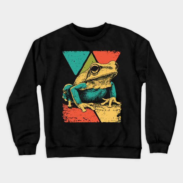 Abstract Geometric Frog in Pop Art Style Crewneck Sweatshirt by TuncGK