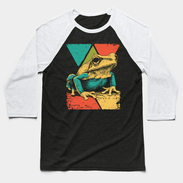 Abstract Geometric Frog in Pop Art Style Baseball T-Shirt by TuncGK