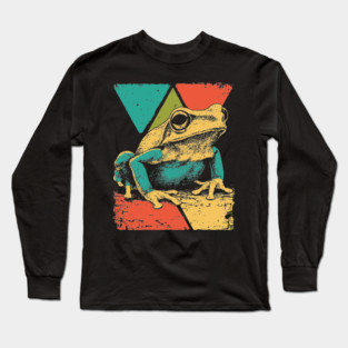 Abstract Geometric Frog in Pop Art Style Long Sleeve T-Shirt