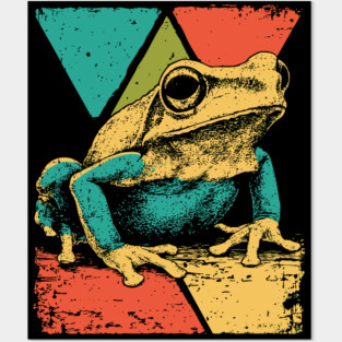Abstract Geometric Frog in Pop Art Style Posters and Art