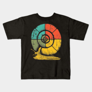 Retro Geometric Spiral Snail Pop Art Kids T-Shirt