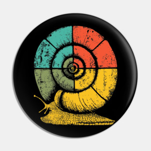 Retro Geometric Spiral Snail Pop Art Pin