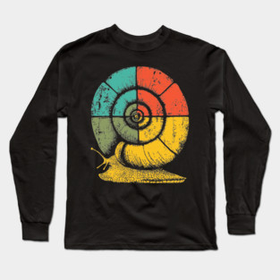 Retro Geometric Spiral Snail Pop Art Long Sleeve T-Shirt