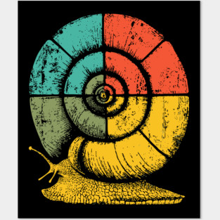 Retro Geometric Spiral Snail Pop Art Posters and Art