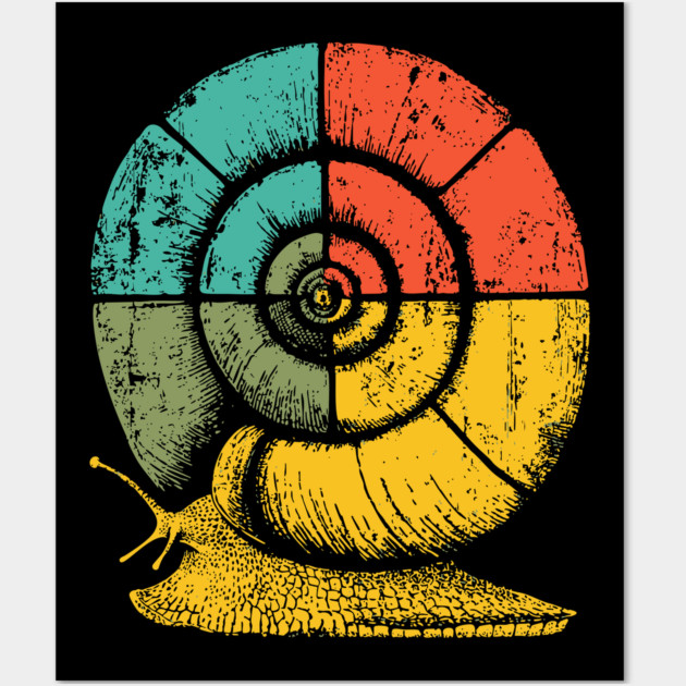 Retro Geometric Spiral Snail Pop Art Wall Art by TuncGK