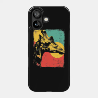 Vintage Giraffe with Bold Pop Colors Phone Case