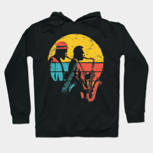Retro Jazz Band in Colorful Pop Style Hoodie