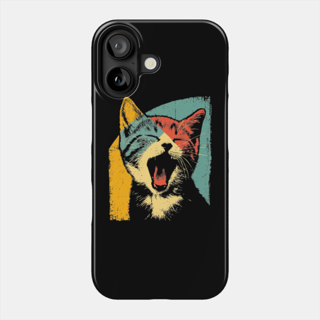 Cute Roaring Kitten in Pop Art Colors Phone Case by TuncGK
