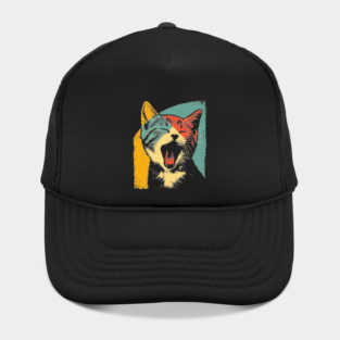 Cute Roaring Kitten in Pop Art Colors Hat