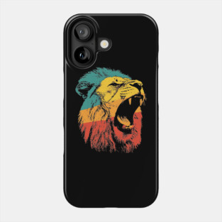 Fierce Roaring Lion Retro Pop Portrait Phone Case