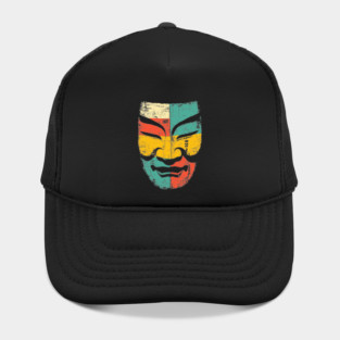 Retro Japanese Noh Mask Pop Art Face Hat