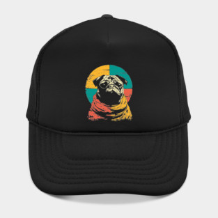 Cute Retro Pacifist Pug Dog Design Hat