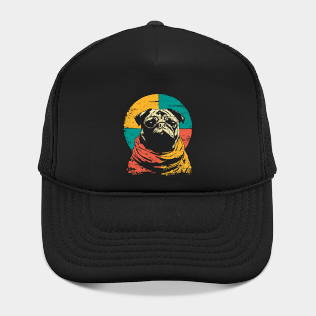 Cute Retro Pacifist Pug Dog Design by TuncGK