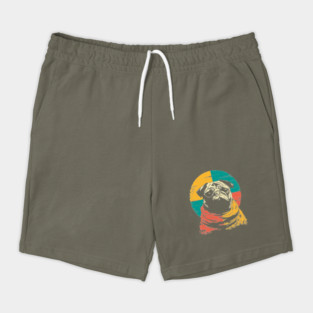 Cute Retro Pacifist Pug Dog Design Shorts