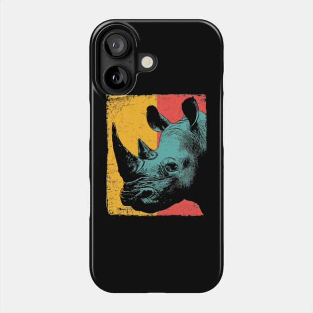 Powerful Pop Art Rhino Safari Portrait Phone Case by TuncGK