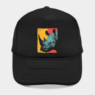 Powerful Pop Art Rhino Safari Portrait Hat