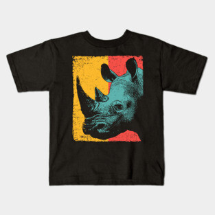 Powerful Pop Art Rhino Safari Portrait Kids T-Shirt