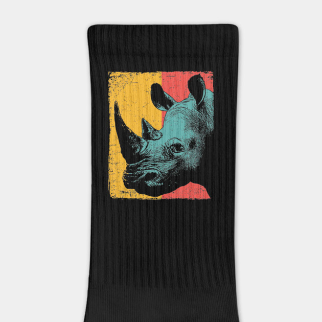 Powerful Pop Art Rhino Safari Portrait by TuncGK