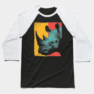Powerful Pop Art Rhino Safari Portrait Baseball T-Shirt