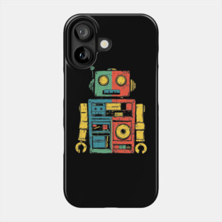 Retro Robot with Funky Pop Art Vibes Phone Case