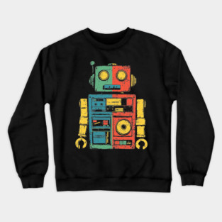 Retro Robot with Funky Pop Art Vibes Crewneck Sweatshirt