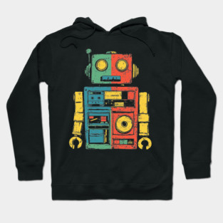 Retro Robot with Funky Pop Art Vibes Hoodie