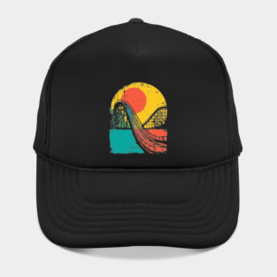 Vibrant Pop Art Retro Roller Coaster Ride Hat