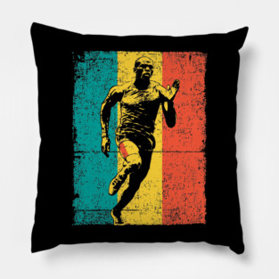 Running Athlete in Bold Pop Art Colors Pillow
