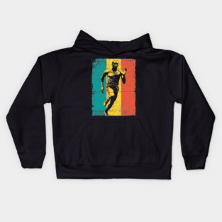 Running Athlete in Bold Pop Art Colors Kids Hoodie