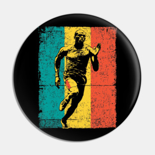 Running Athlete in Bold Pop Art Colors Pin