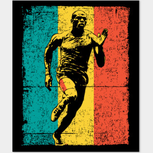 Running Athlete in Bold Pop Art Colors Posters and Art