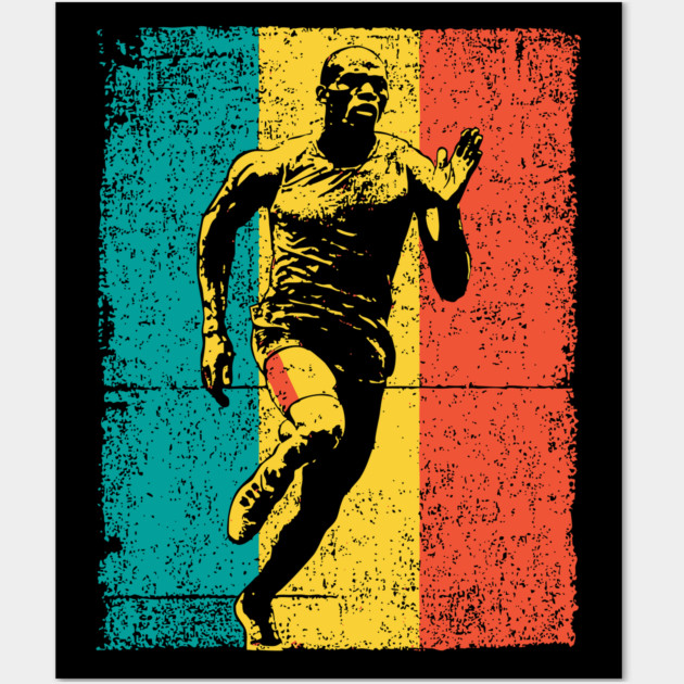Running Athlete in Bold Pop Art Colors Wall Art by TuncGK