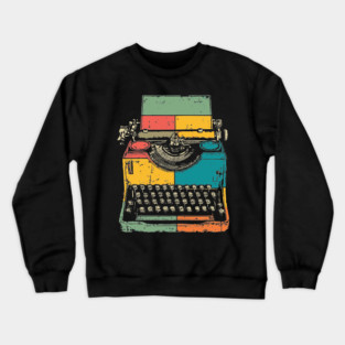 Retro Typewriter with Pop Art Color Splash Crewneck Sweatshirt