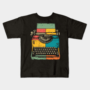 Retro Typewriter with Pop Art Color Splash Kids T-Shirt