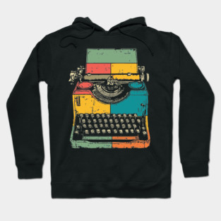 Retro Typewriter with Pop Art Color Splash Hoodie