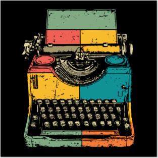 Retro Typewriter with Pop Art Color Splash Posters and Art