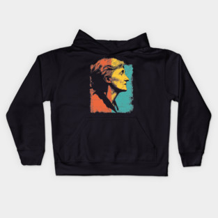 Virginia Woolf Portrait in Retro Pop Art Kids Hoodie