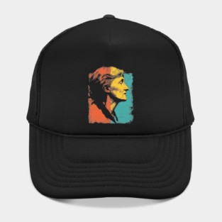 Virginia Woolf Portrait in Retro Pop Art Hat