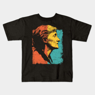 Virginia Woolf Portrait in Retro Pop Art Kids T-Shirt