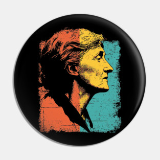 Virginia Woolf Portrait in Retro Pop Art Pin