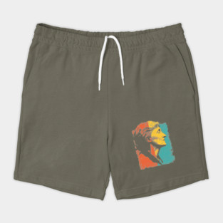 Virginia Woolf Portrait in Retro Pop Art Shorts