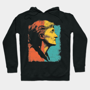 Virginia Woolf Portrait in Retro Pop Art Hoodie